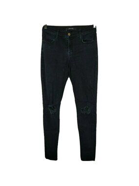 J Brand Super Skinny Ripped Jeans Destroyed Women Size 27 Dark Wash Distressed